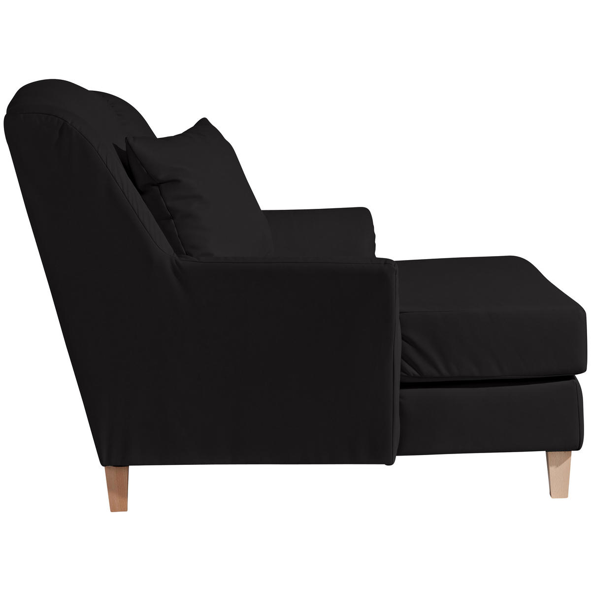 XXL-SESSEL in Lederlook Schwarz  - Schwarz/Naturfarben, Modern, Holz/Holzwerkstoff (136/107/142cm) - Max Winzer