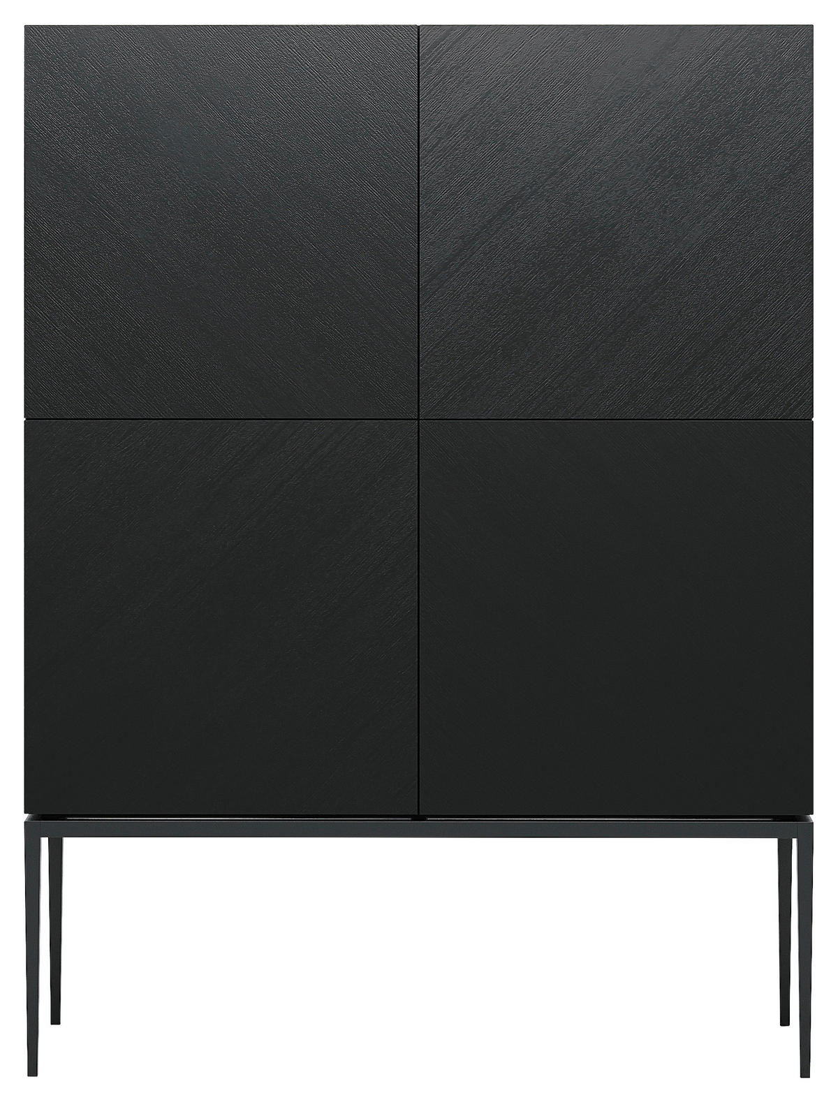 VYSOKÁ KOMODA, černá, 120/160/40 cm - černá, Trend, kov/kompozitní dřevo (120/160/40cm) - home24