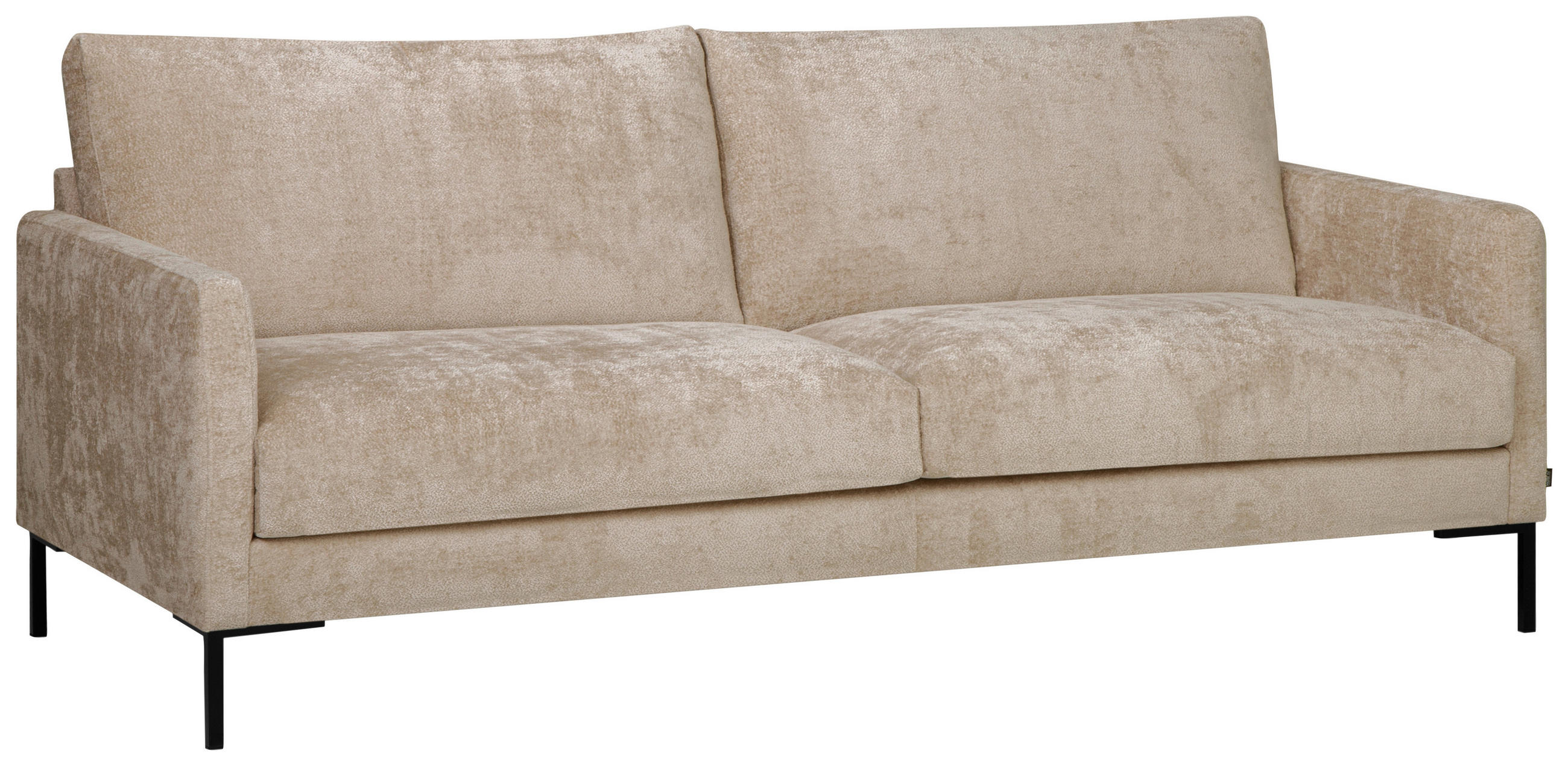 3-SITS SOFFA i tyg beige  - beige/svart, Klassisk, metall/textil (196/78/87cm) - Hom`in