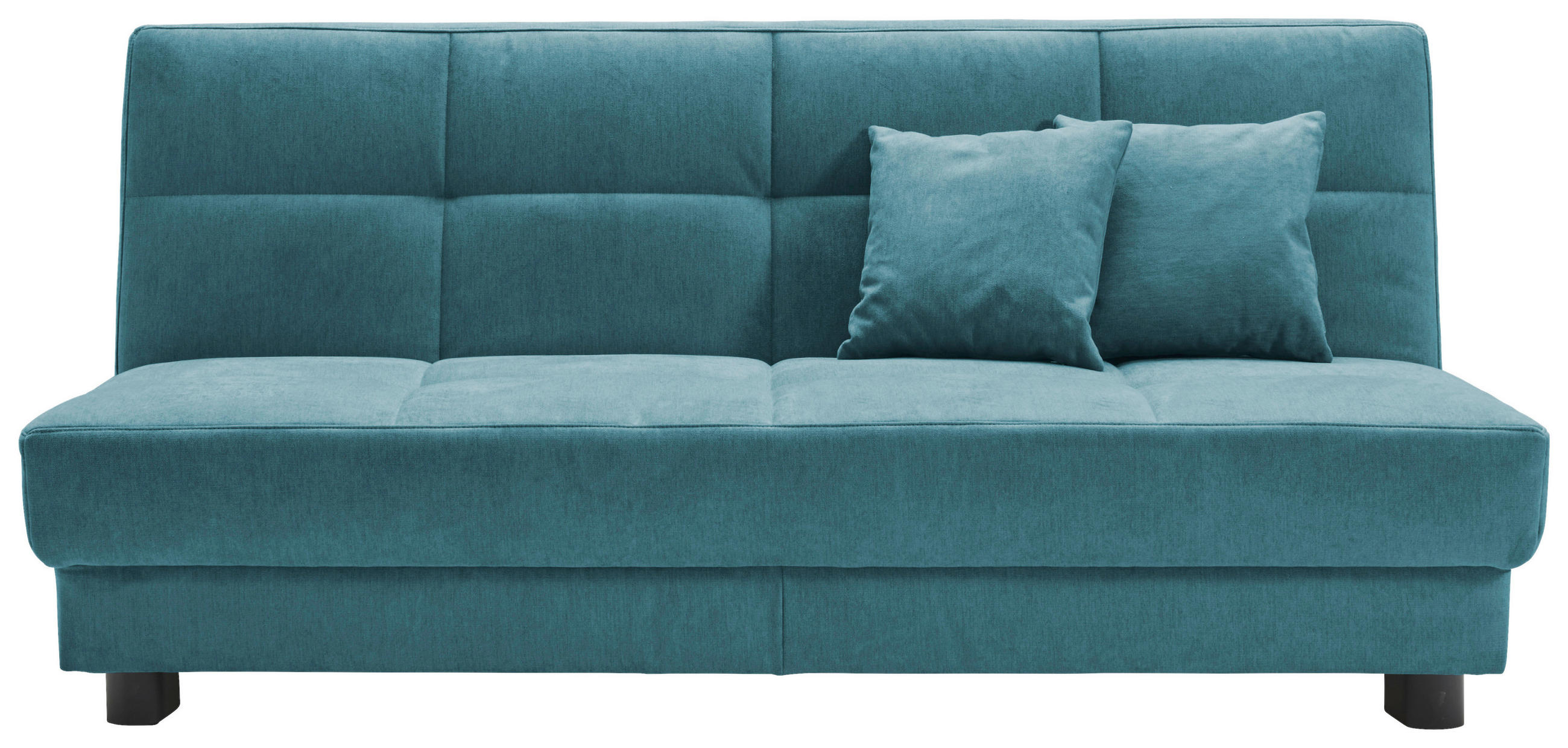 SCHLAFSOFA Mikrovelours Petrol  - Petrol/Schwarz, KONVENTIONELL, Textil/Metall (185/85/100cm) - Carryhome