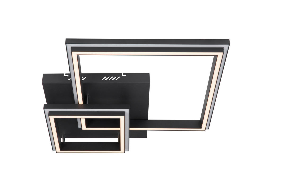 LED PLAFONJERA Proton  - bela/crna, Lajfstajl, metal/plastika (60/60/11,8cm) - Novel