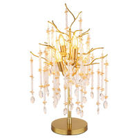 TISCHLEUCHTE 41/67 cm   - Klar/Goldfarben, KONVENTIONELL, Glas/Kunststoff (41/67cm) - Globo