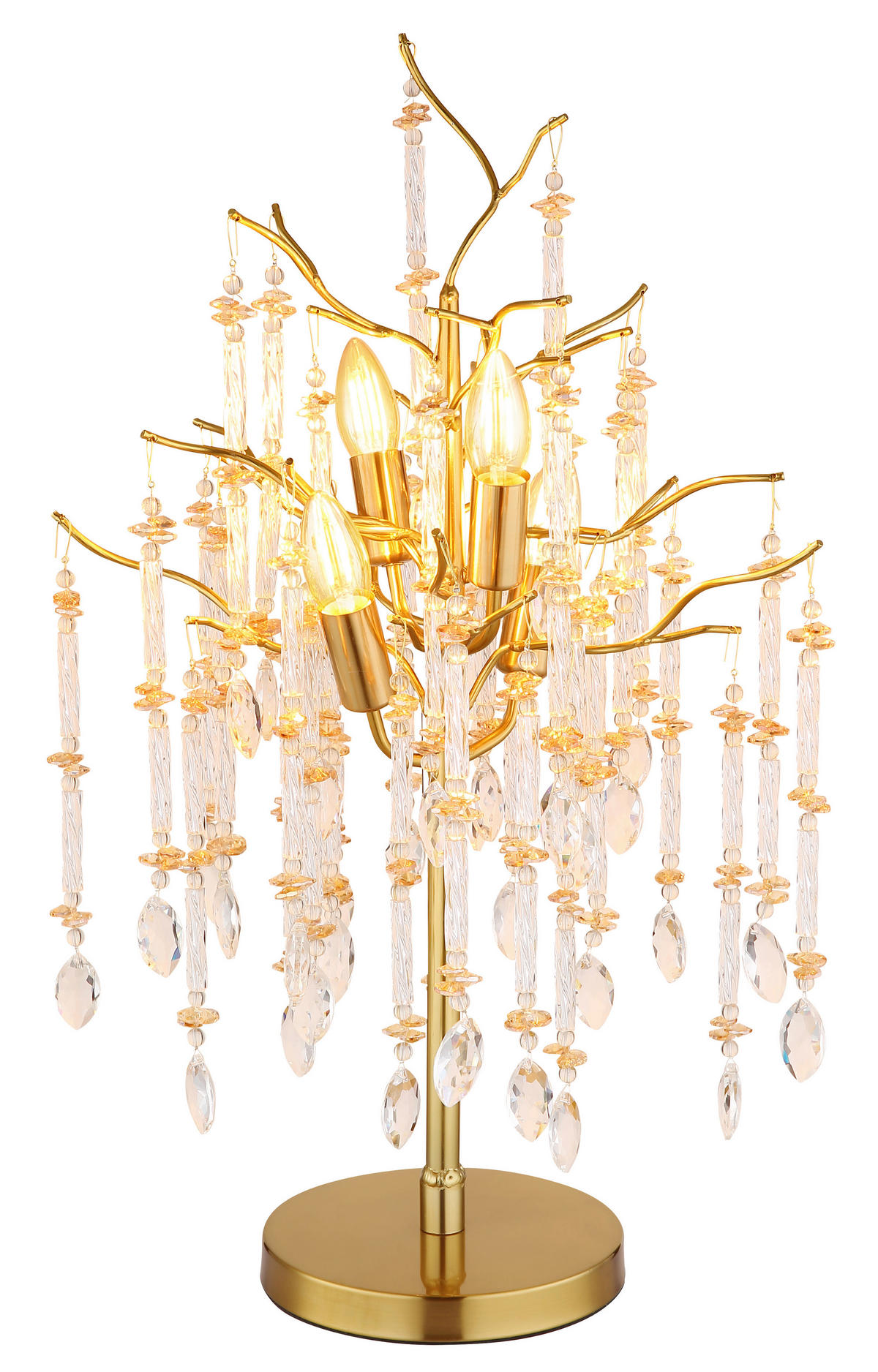 TISCHLEUCHTE 41/67 cm   - Klar/Goldfarben, KONVENTIONELL, Glas/Kunststoff (41/67cm) - Globo