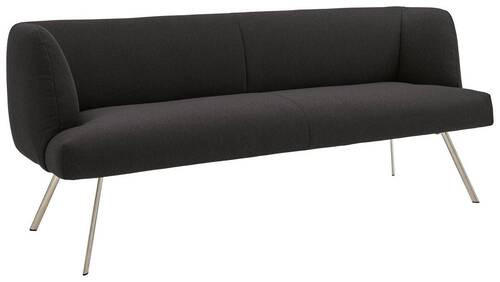 SITZBANK 200/87/64 cm Anthrazit, Edelstahlfarben  - Edelstahlfarben/Anthrazit, Design, Textil/Metall (200/87/64cm) - Venjakob