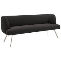 SITZBANK 200/87/64 cm Anthrazit, Edelstahlfarben  - Edelstahlfarben/Anthrazit, Design, Textil/Metall (200/87/64cm) - Venjakob