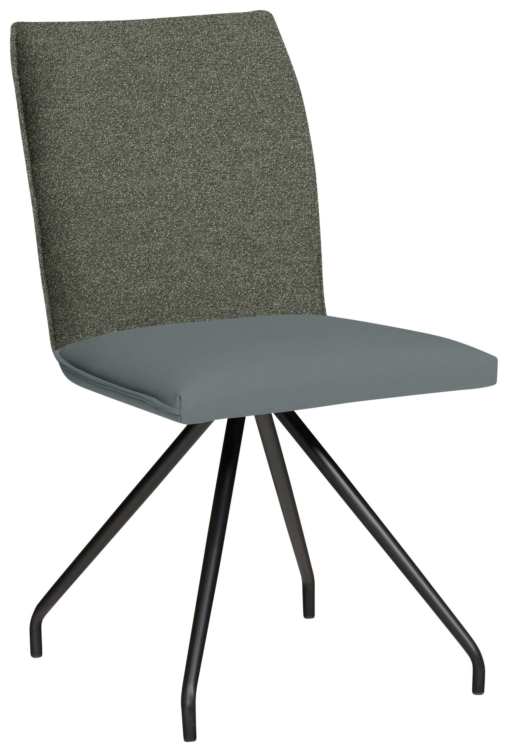 STUHL  in Stahl Mikrofaser Metall, Textil  - Schwarz/Grau, Design, Textil/Metall (49/91/60cm) - Moderano