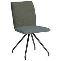 STUHL  in Stahl Mikrofaser Metall, Textil  - Schwarz/Grau, Design, Textil/Metall (49/91/60cm) - Moderano