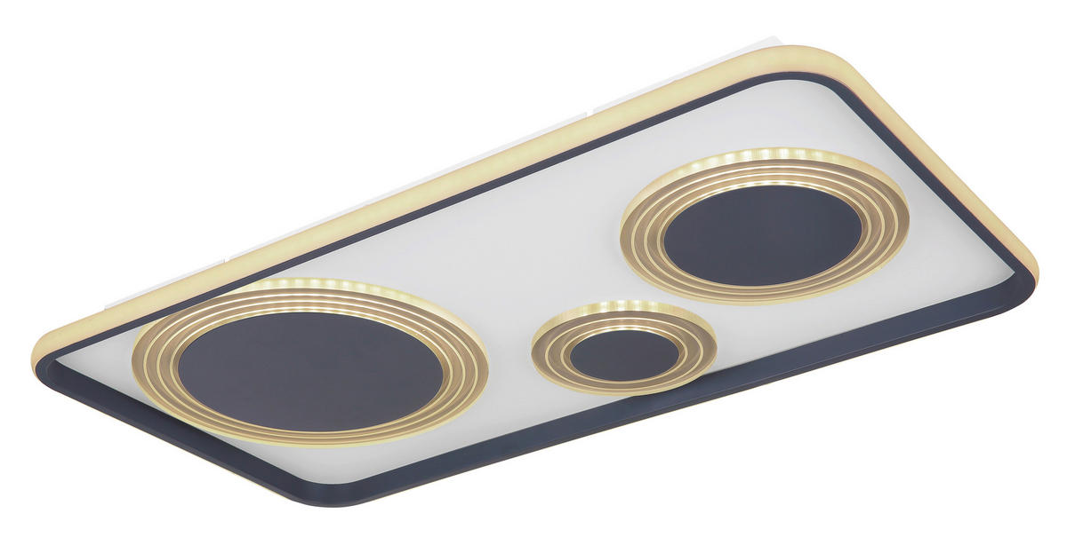 LED-DECKENLEUCHTE 70/38/6,2 cm   - Anthrazit/Opal, Design, Kunststoff/Metall (70/38/6,2cm) - Globo
