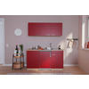 MINIKÜCHE 150 cm   in Rot  - Rot, Basics, Holzwerkstoff (150cm) - Respekta