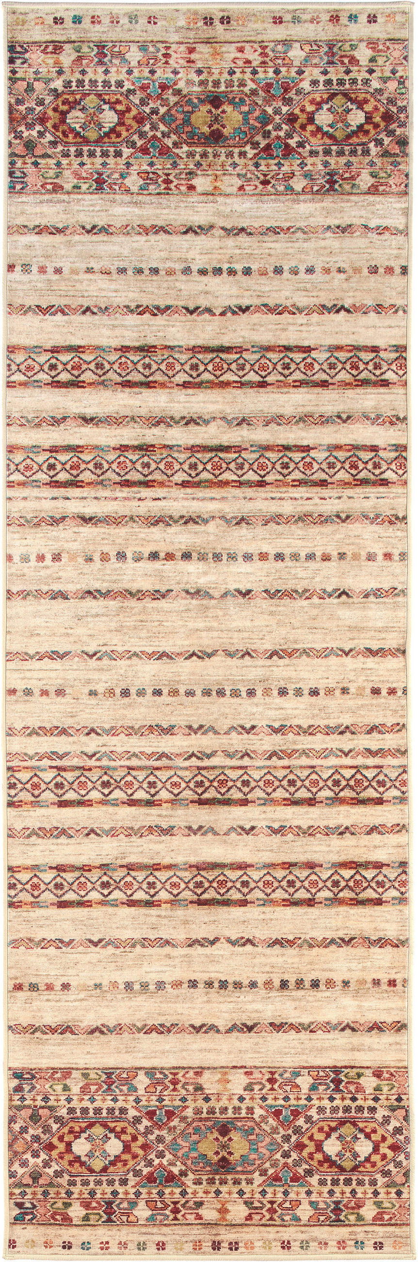 LÄUFER Cortea Araqan 80/250 cm  in Terracotta, Graublau, Elfenbein  - Elfenbein/Graublau, LIFESTYLE, Kunststoff/Textil (80/250cm) - Lindorug