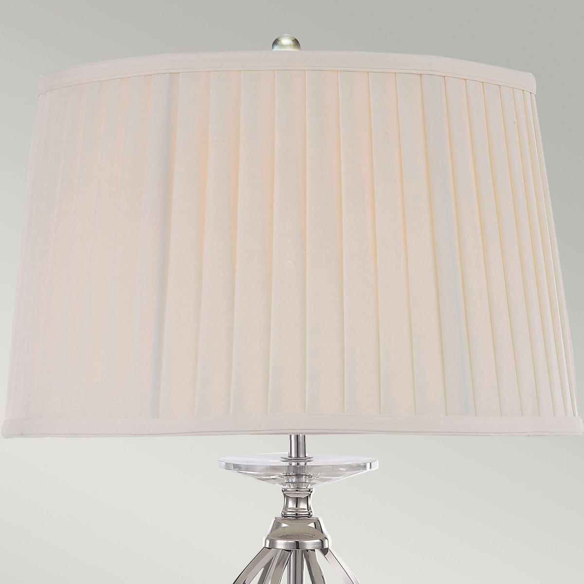TISCHLEUCHTE 36/58 cm   - Nickelfarben, KONVENTIONELL, Textil/Metall (36/58cm) - Elstead Lighting