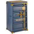 BARSCHRANK in Blau, Goldfarben, Naturfarben  - Blau/Goldfarben, Trend, Holz/Metall (120/99/48cm) - Ambia Home