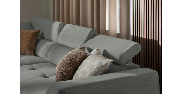 ECKSOFA in Feincord Grau 205/284 cm - Schwarz/Grau, Design, Kunststoff/Textil (205/284cm) - Xora