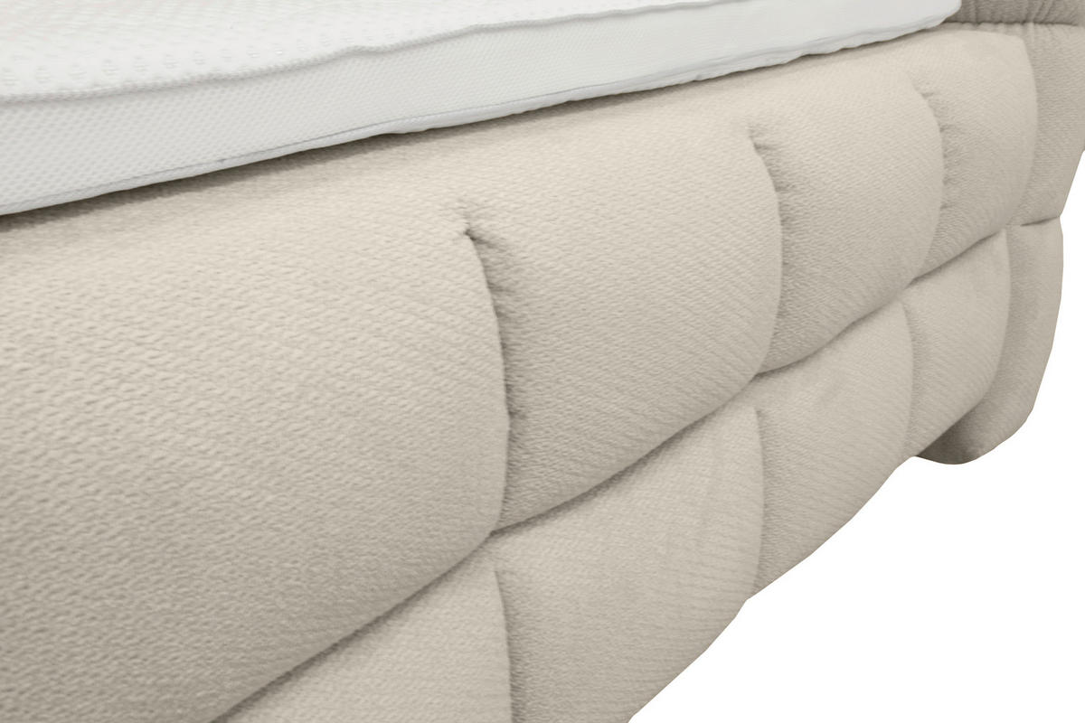 BOXBETT 140/200 cm,  in Weiß, Bettkasten, Topper, H3 + H3 = fest  - Schwarz/Weiß, Trend, Textil/Metall (140/200cm) - Esposa