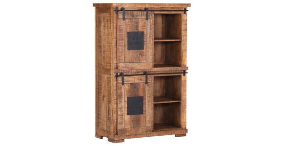 HIGHBOARD  in 95/145/45 cm  - Schwarz/Naturfarben, ROMANTIK / LANDHAUS, Holz/Metall (95/145/45cm) - Landscape