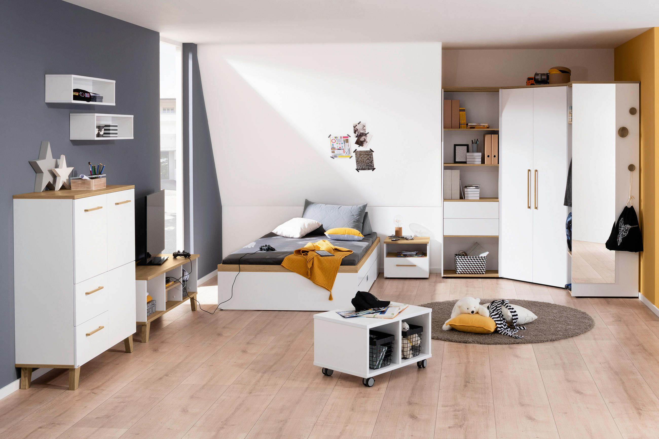 HIGHBOARD  in 94,8/120,6/39,9 cm  - Eichefarben/Weiß, KONVENTIONELL, Holz/Holzwerkstoff (94,8/120,6/39,9cm) - Paidi