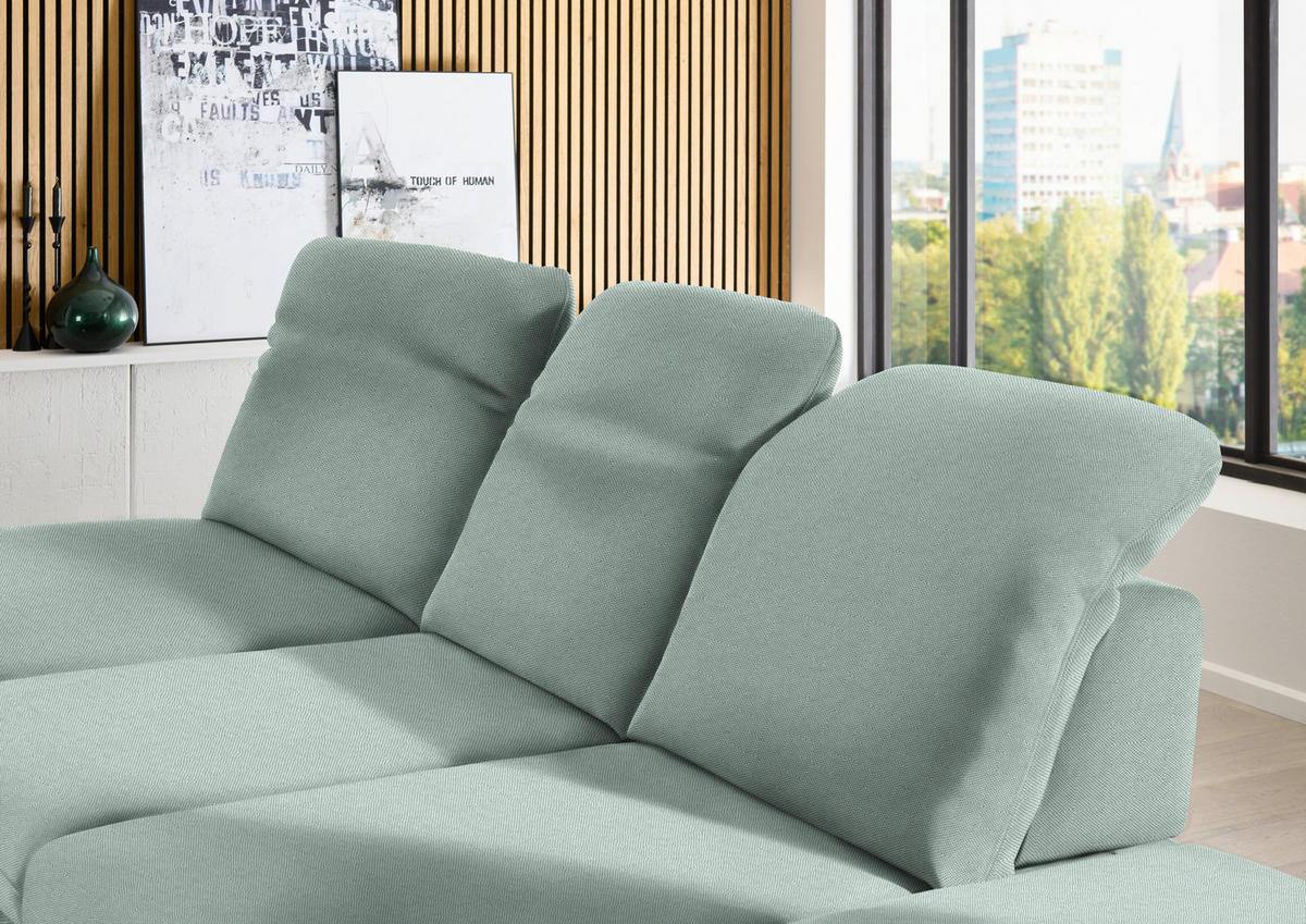 ECKSOFA Chenille Mintgrün  - Schwarz/Mintgrün, Design, Textil/Metall (198/288cm) - Beldomo Style