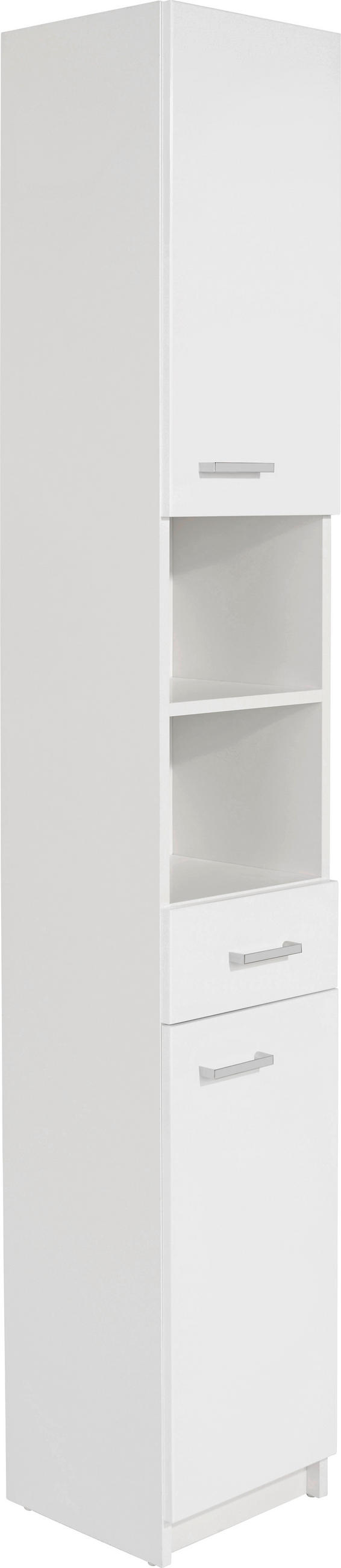 VISOKA OMARA 30/192/30 cm  - barve kroma/bela, Konvencionalno, kovina/leseni material (30/192/30cm)