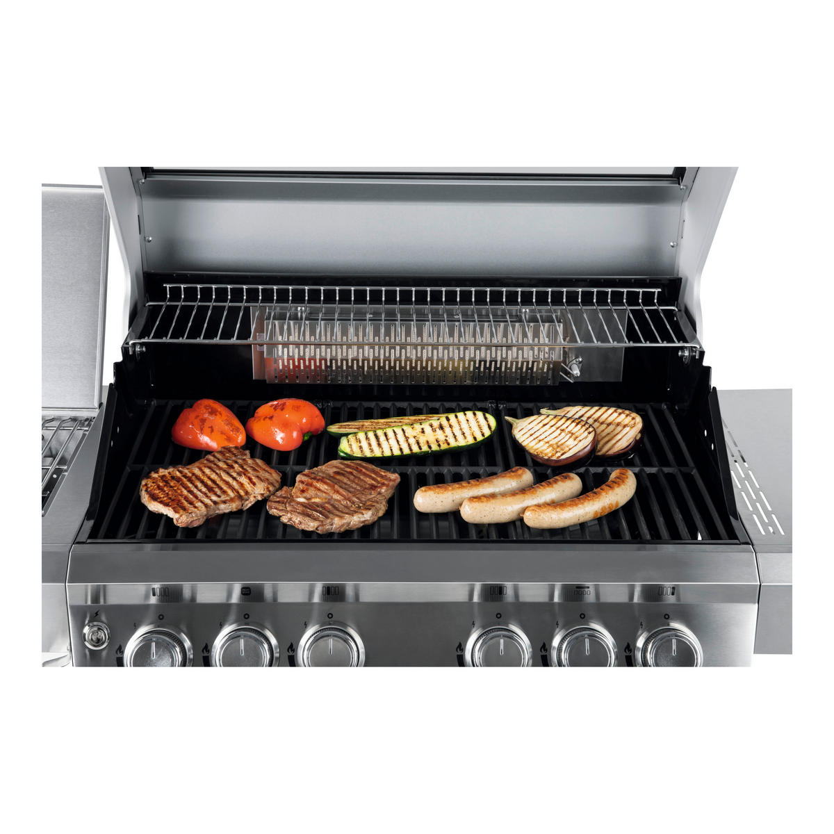 GASGRILL Edelstahlfarben BBQ  - Edelstahlfarben, Basics, Metall (80/87/62.5cm) - CHEF CUISINE