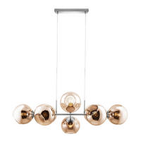 HÄNGLAMPA PILAR 100/38/150 cm  - orange/nickelfärgad, Design, metall/glas (100/38/150cm) - Globo