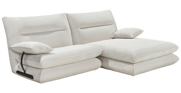 ECKSOFA Creme Cord  - Creme/Schwarz, KONVENTIONELL, Kunststoff/Textil (244/173cm) - Carryhome