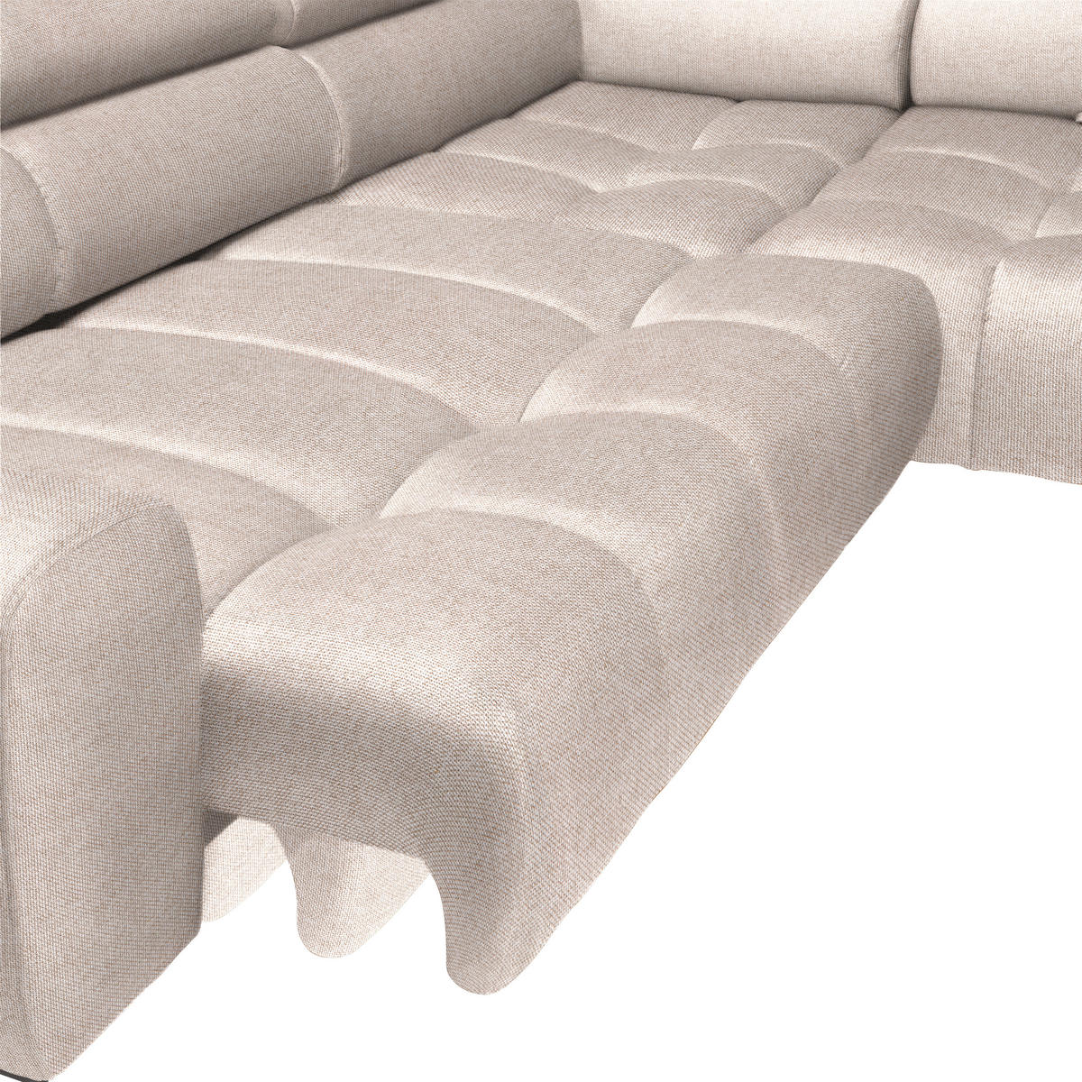 ECKSOFA in Webstoff Beige  - Beige/Schwarz, Design, Textil/Metall (270/177cm) - Welnova
