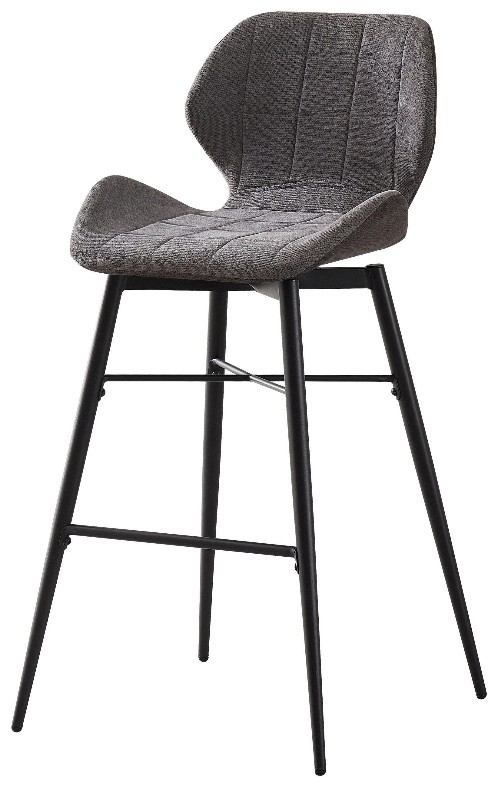 Barhocker Mit Lehne Neapel Grau/ Schwarz