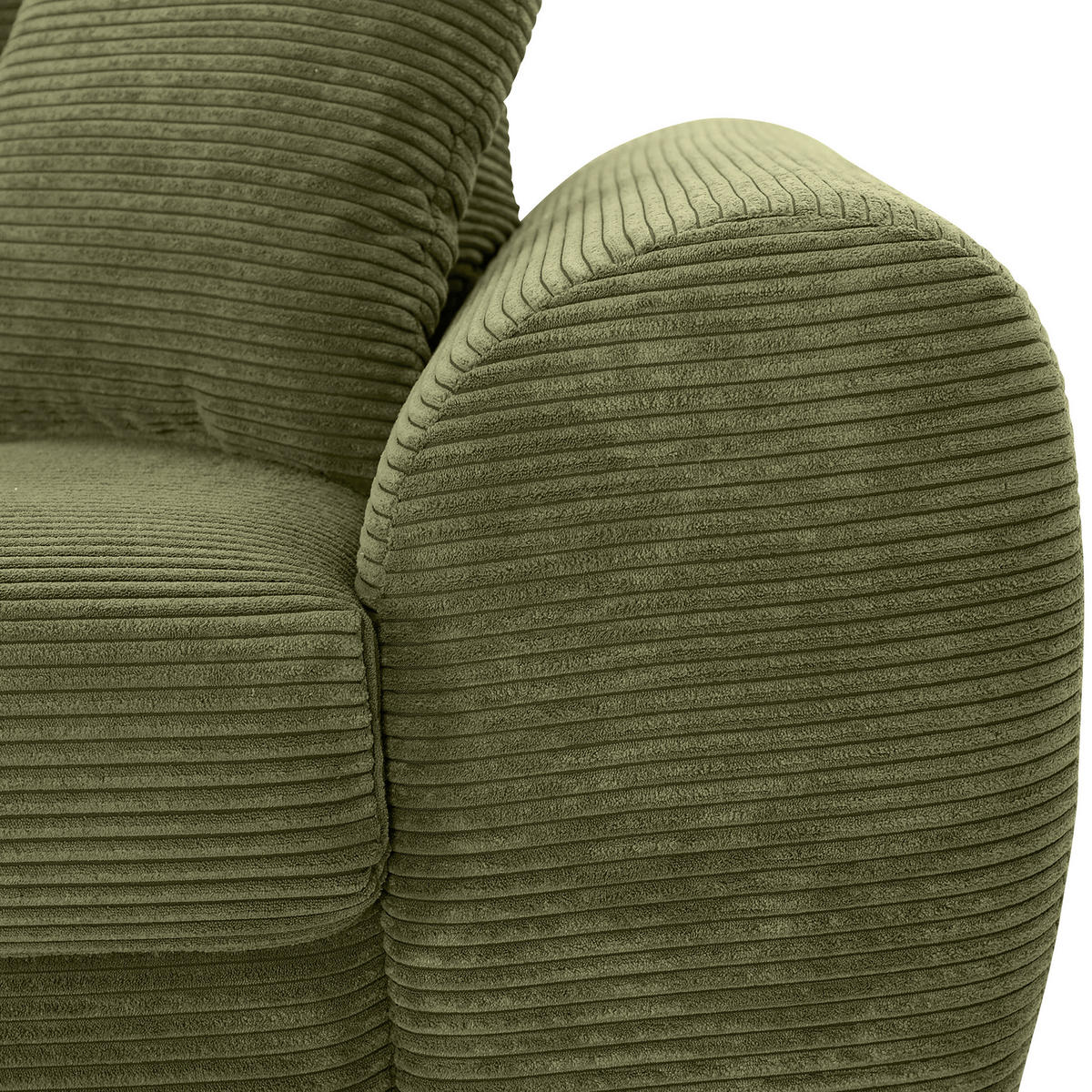 BIGSOFA  in Cord Olivgrün  - Eichefarben/Olivgrün, KONVENTIONELL, Holz/Textil (270/72/109cm) - Carryhome