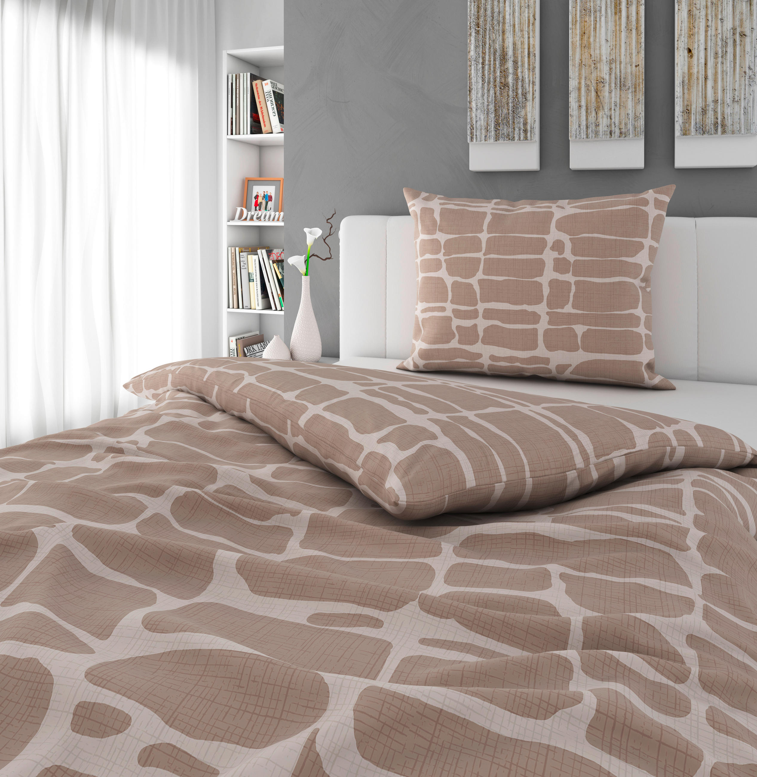 POVLEČENÍ, renforcé, šedohnědá, 140/200 cm - šedohnědá, Konvenční, textil (140/200cm) - Esposa