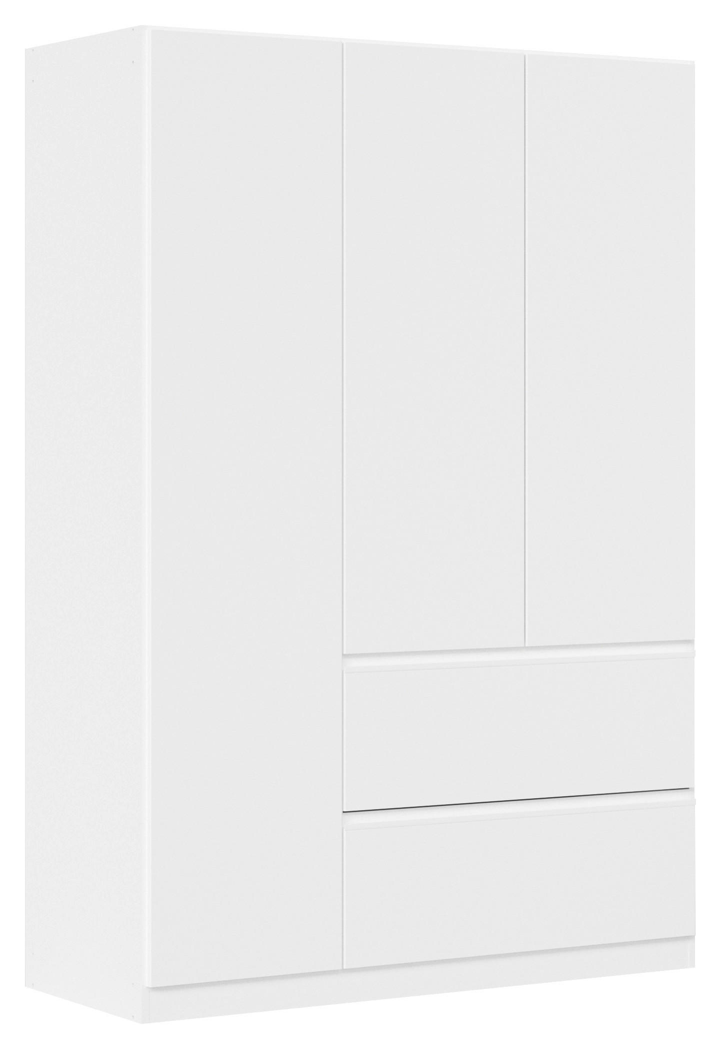 SKRIŇA S OTOČNÝMI DVERAMI, biela, 136/197/54 cm - biela, Modern, kompozitné drevo (136/197/54cm) - Rauch Möbel