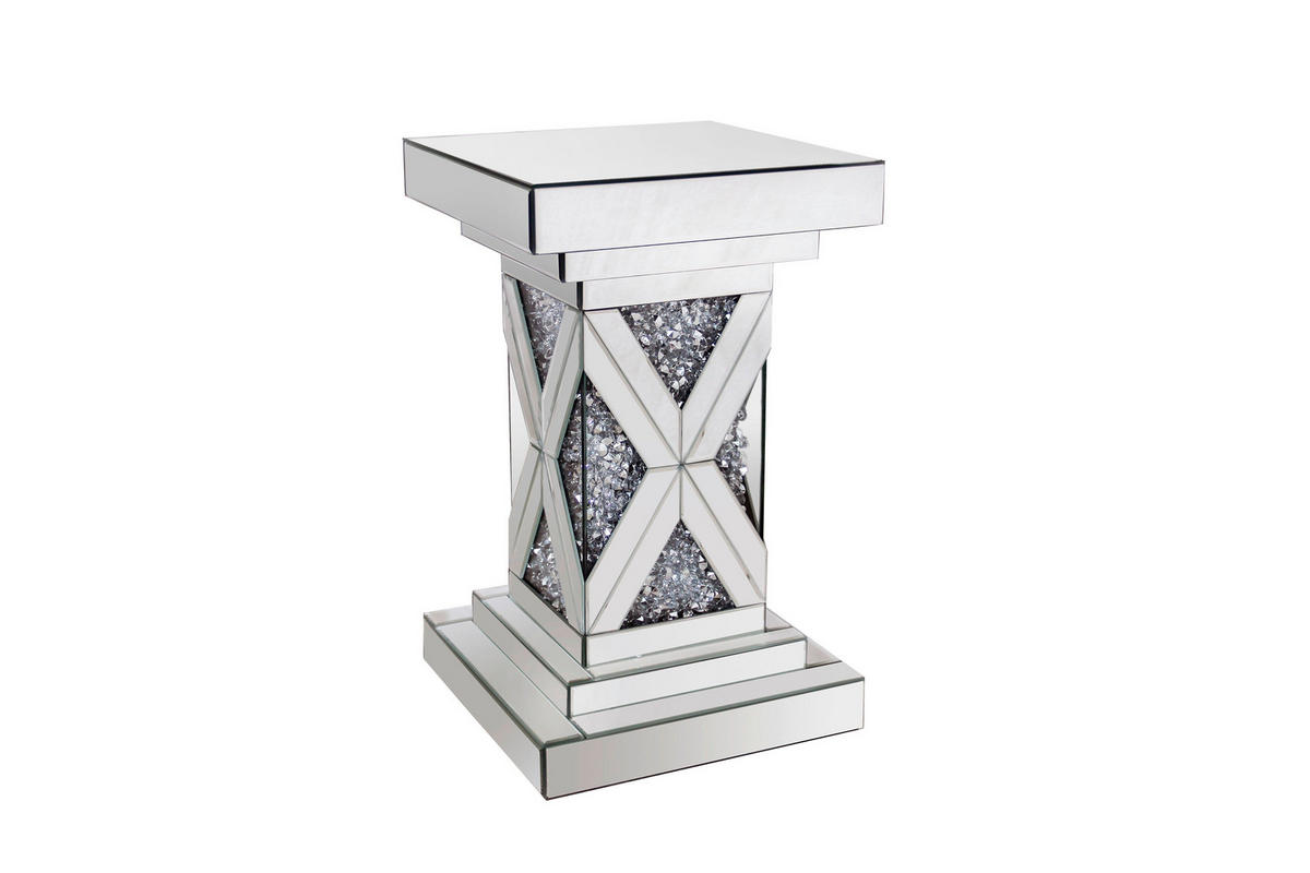 ODKLÁDACÍ STOLEK, barvy stříbra - barvy stříbra, Trend, kompozitní dřevo/sklo (30,8/51/30,8cm) - Ambia Home