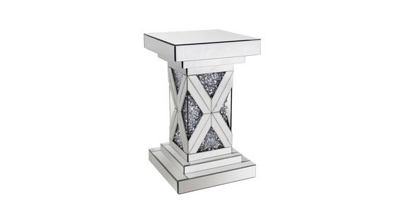 BEISTELLTISCH in Glas, Holzwerkstoff 30,8/51/30,8 cm - Silberfarben, Trend, Glas/Holzwerkstoff (30,8/51/30,8cm) - Ambia Home