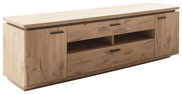 LOWBOARD  in 210/65/50 cm  - Eichefarben/Anthrazit, KONVENTIONELL, Holzwerkstoff/Metall (210/65/50cm) - Cantus