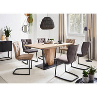 ESSTISCH in Holzwerkstoff 180-220/90/76 cm  - Eichefarben/Schwarz, Design, Holzwerkstoff (180-220/90/76cm) - Valdera