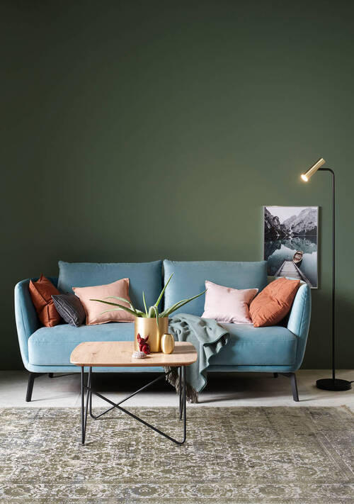 Thumbnail - Schöner Wohnen Webteppich Velvet 6665/54 D.194 035, Olivgrün, Textil, rechteckig, 140x200 cm, für Fußbodenheizung geeign...