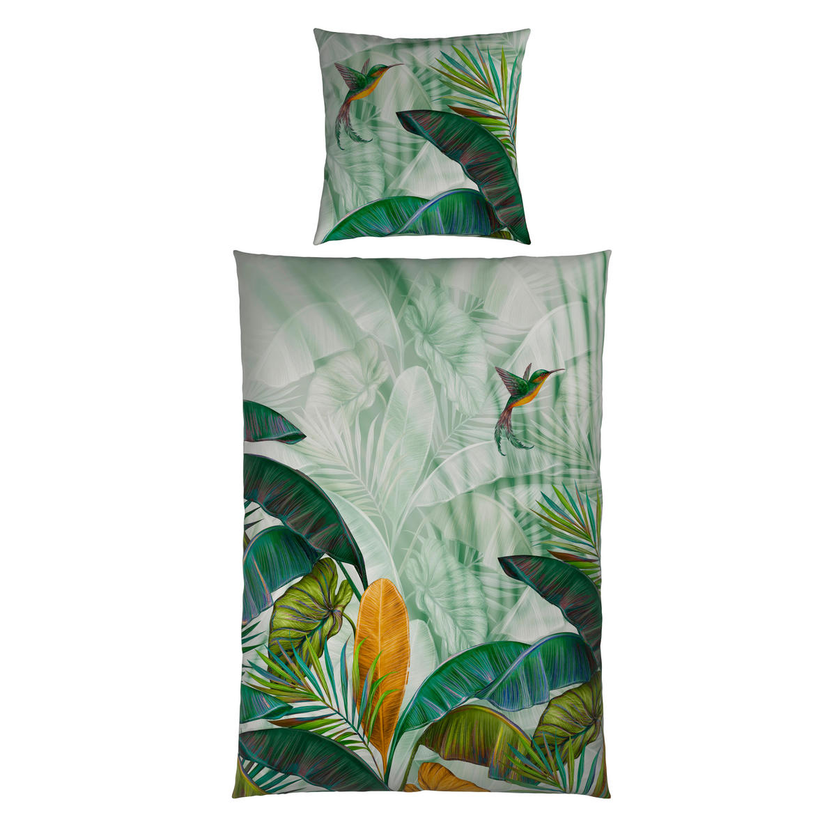 WENDEBETTWÄSCHE Satin 135/200 cm  - Grün, Textil (135/200cm) - Novel