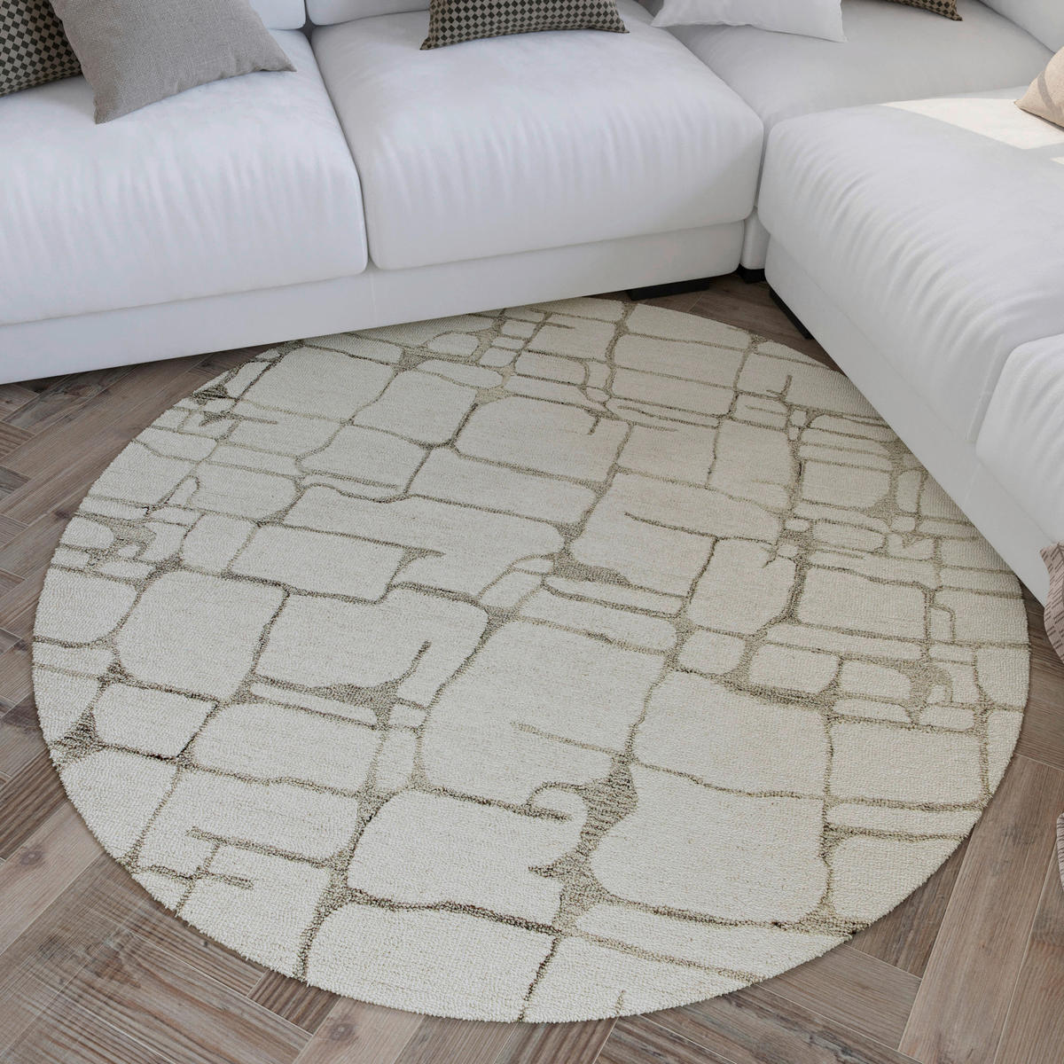 WEBTEPPICH 180 cm Hamptons Twelve Hellgrau, Greige  - Greige/Hellgrau, Design, Textil (180cm) - WECON HOME