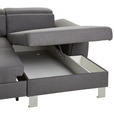 WOHNLANDSCHAFT inkl.Funktionen Grau Webstoff  - Silberfarben/Grau, Design, Textil/Metall (226/320/168cm) - Xora