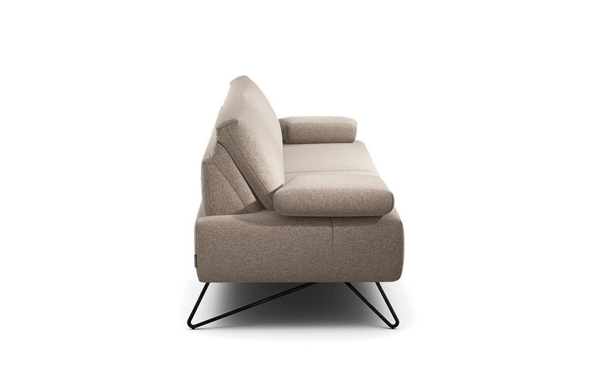 2,5-SITZER Chenille Sandfarben  - Sandfarben/Schwarz, Design, Textil/Metall (204-234/85/86-94cm) - SENSOO