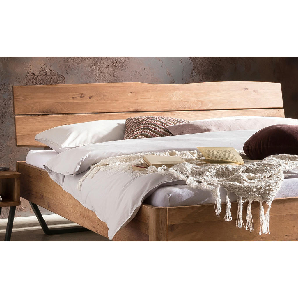 Thumbnail - Hasena Bett, Anthrazit, Wildeiche, Holz, Wildeiche, massiv, Höhe ca. 22 cm, 160x200 cm, in verschiedenen Holzarten erhäl...