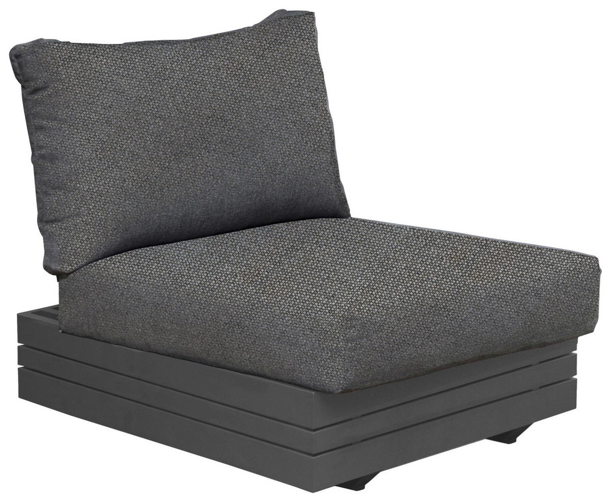 LOUNGESESSEL  - Dunkelgrau/Graphitfarben, Design, Textil/Metall (74/76/74-81cm) - Zebra 