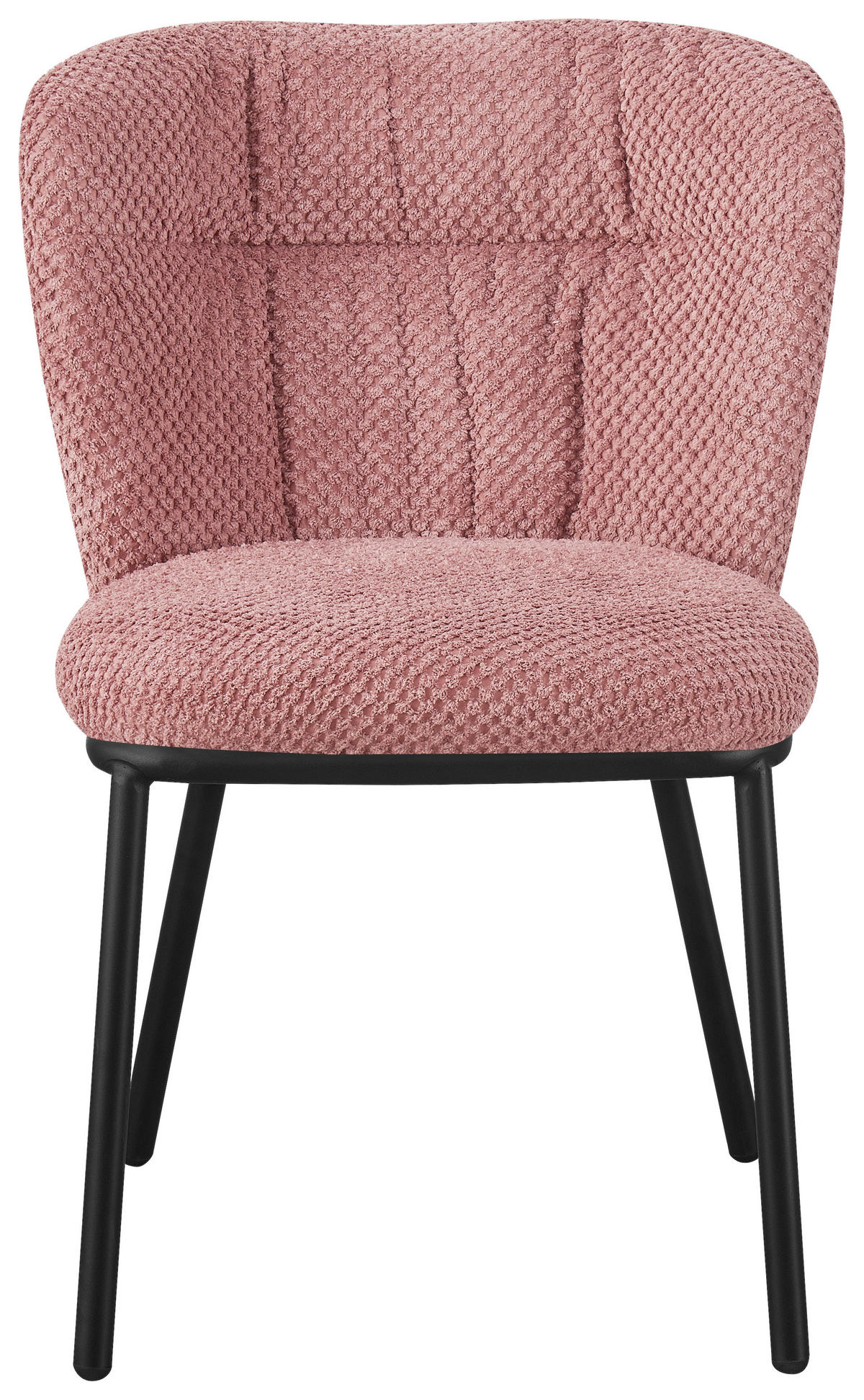 STUHL  in Eisen Webstoff  - Schwarz/Rosa, Design, Textil/Metall (53,5/80/60,5cm) - Stylife