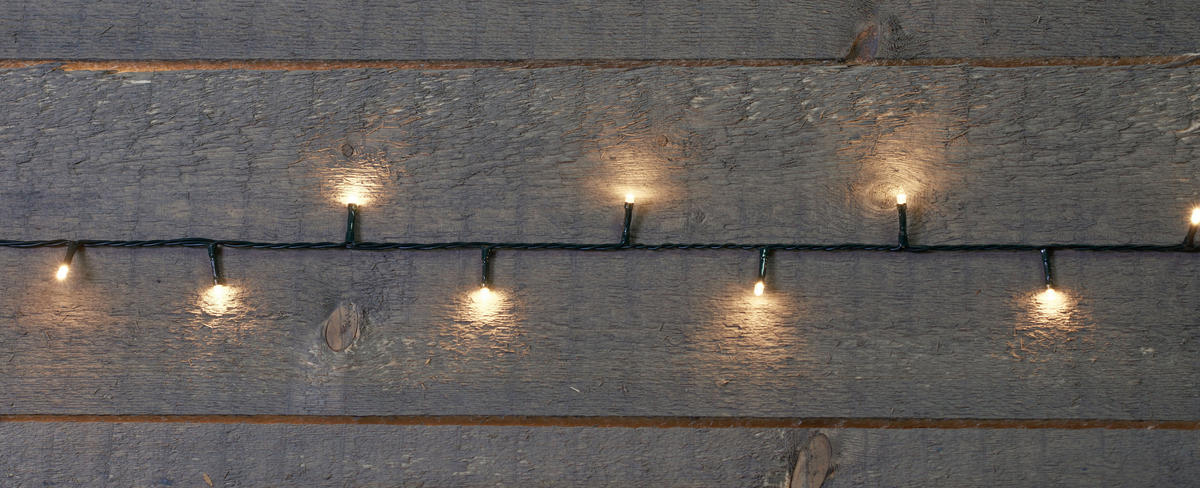 Lichterkette mit 20 LED´s 150 cm  - Schwarz, Basics, Kunststoff (150cm)