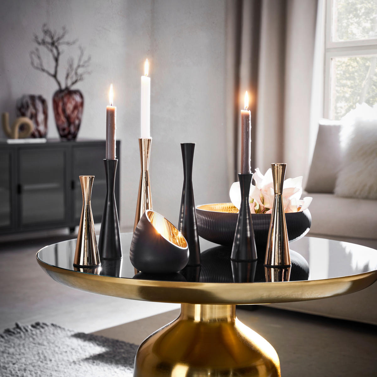 LJUSSTAKE  - guldfärgad, Basics, metall (6/23cm)