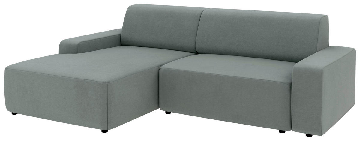 ECKSOFA WIEN Grau Struktur  - Schwarz/Grau, MODERN, Kunststoff/Textil (162/246cm) - Trendmanufaktur