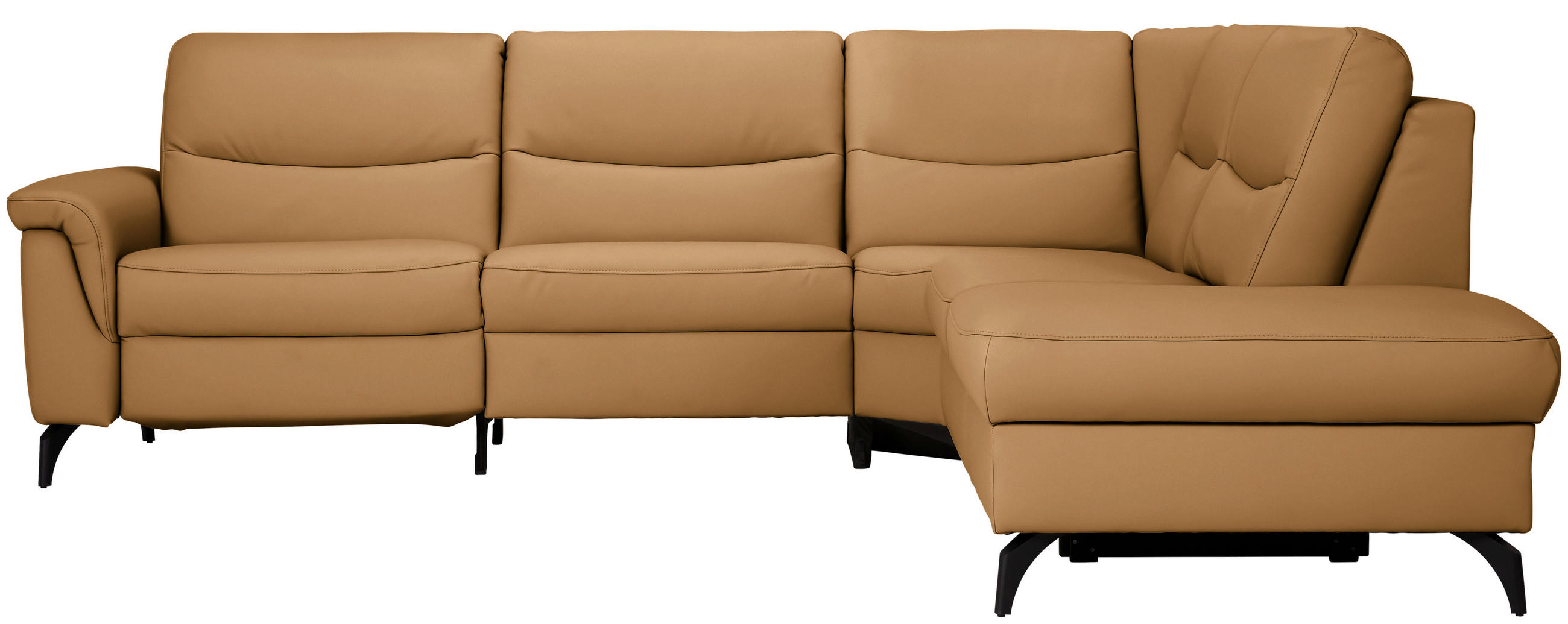 ECKSOFA  in Echtleder Karamell  280/249 cm  - Anthrazit/Karamell, Design, Leder/Metall (280/249cm) - Himolla Komfortklass