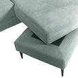 ECKSOFA Olivgrün Cord  - Schwarz/Olivgrün, KONVENTIONELL, Holz/Textil (212/155cm) - Carryhome