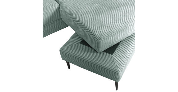 ECKSOFA Olivgrün Cord  - Schwarz/Olivgrün, KONVENTIONELL, Holz/Textil (212/155cm) - Carryhome