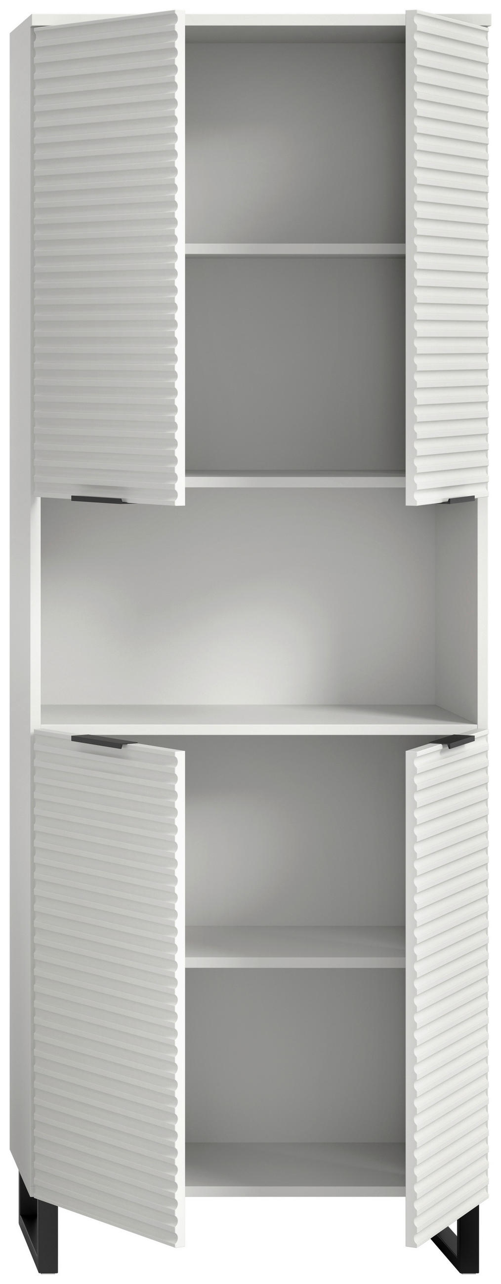 VISOKA OMARA 70/193/34 cm  - črna/bela, Moderno, kovina/leseni material (70/193/34cm) - MID.YOU