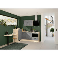 ECKKÜCHE 241/225 cm  in Grau  - Eichefarben/Schwarz, Design, Holzwerkstoff/Metall (241/225cm) - Impuls